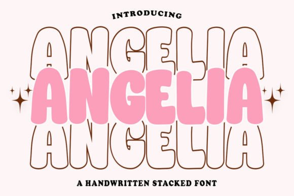 Angelia Stacked Display Font for Elegant Brand Identity Design