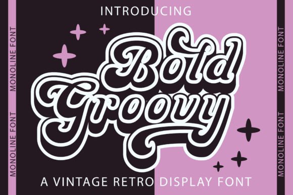 Bold Groovy Monoline: A Vintage Display Font for Modern Web Design