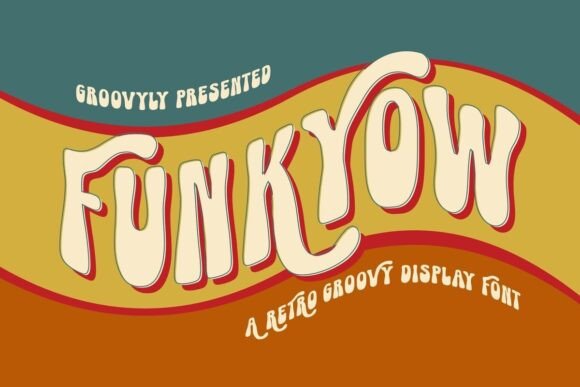 Funkyow Display Font: A Bold Wavy Retro Typeface for Crafters