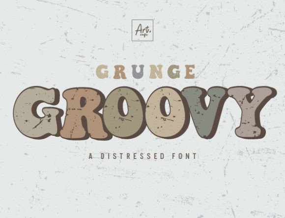 Grunge Groovy: A Distressed Display Font for Handmade Product Design