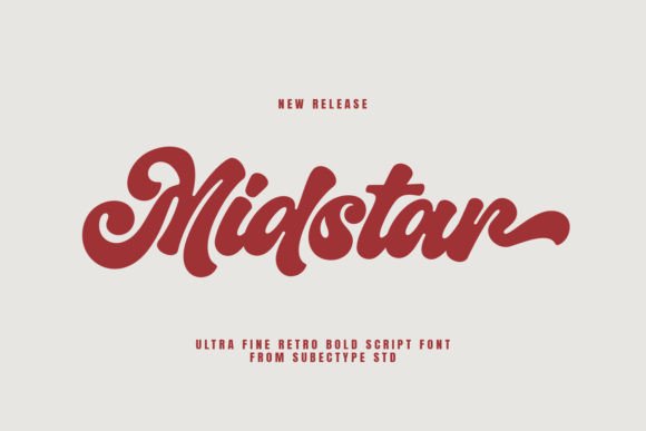 Midstar Retro Script Display Font for Campaign Visuals