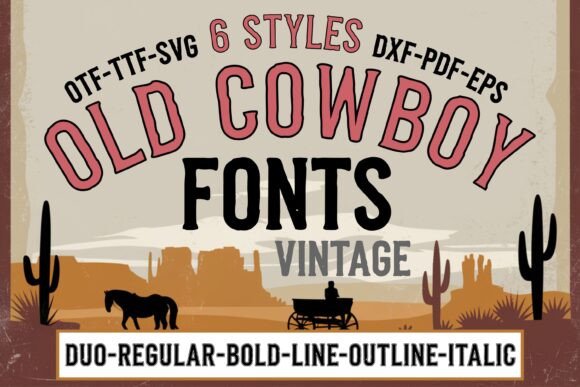 Old Cowboy Bundle: Distressed Display Font for Western Campaigns