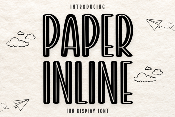 Paper Inline Display Font for Joyful Campaign Visuals