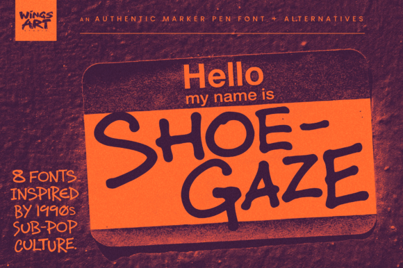 Shoegaze Font: A Handwritten Marker Pen Typeface for Crafters and Makers