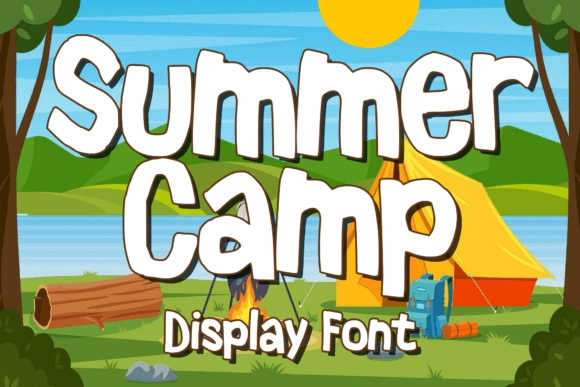 Summer Camp Display Font for Handmade Product Design