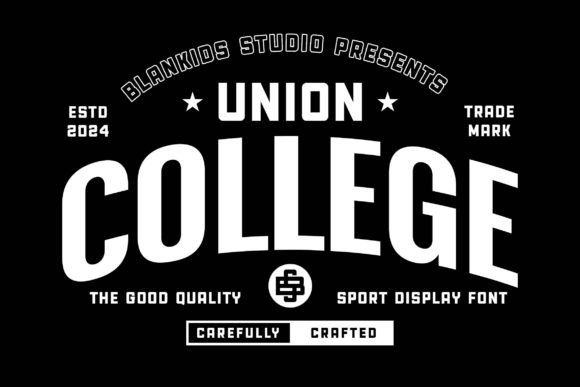 Union College: A Sporty Display Font for Handmade Product Branding